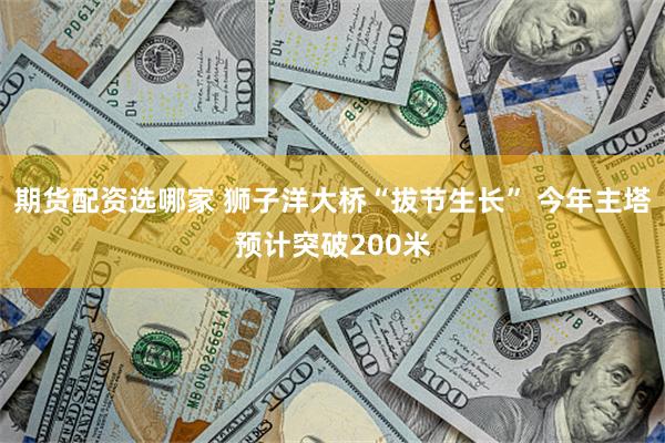 期货配资选哪家 狮子洋大桥“拔节生长” 今年主塔预计突破200米