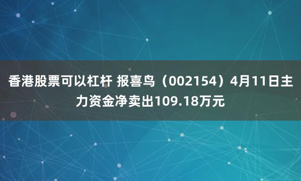 香港股票可以杠杆 报喜鸟（002154）4月11日主力资金净卖出109.18万元