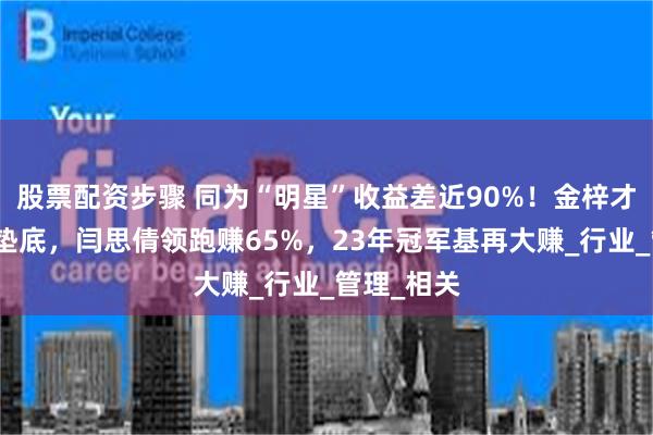 股票配资步骤 同为“明星”收益差近90%！金梓才多只基金垫底，闫思倩领跑赚65%，23年冠军基再大赚_行业_管理_相关