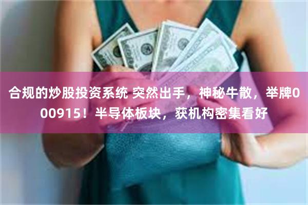 合规的炒股投资系统 突然出手，神秘牛散，举牌000915！半导体板块，获机构密集看好